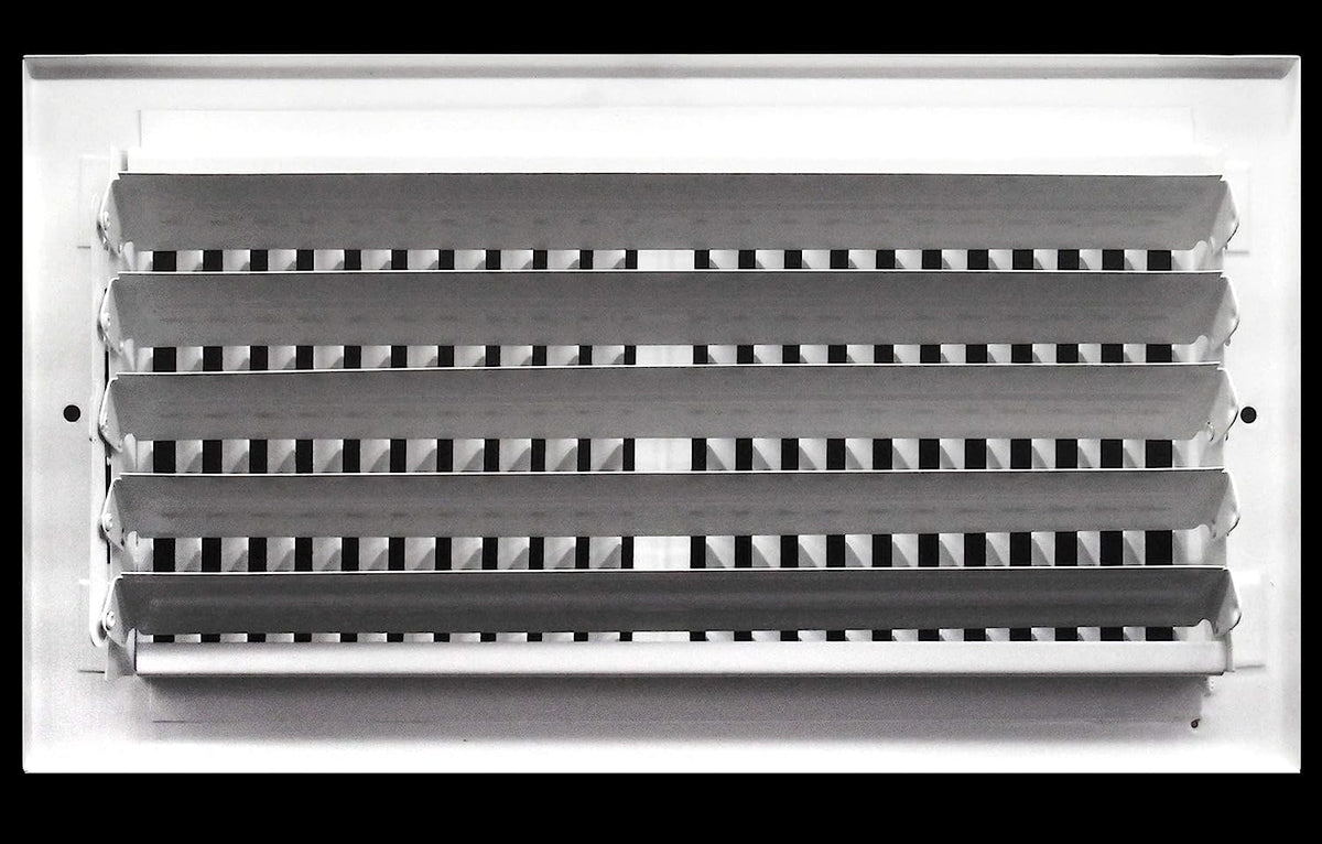 12&quot; X 8&quot; 2-Way Vertical AIR SUPPLY GRILLE - DUCT COVER &amp; DIFFUSER - Flat Stamped Face