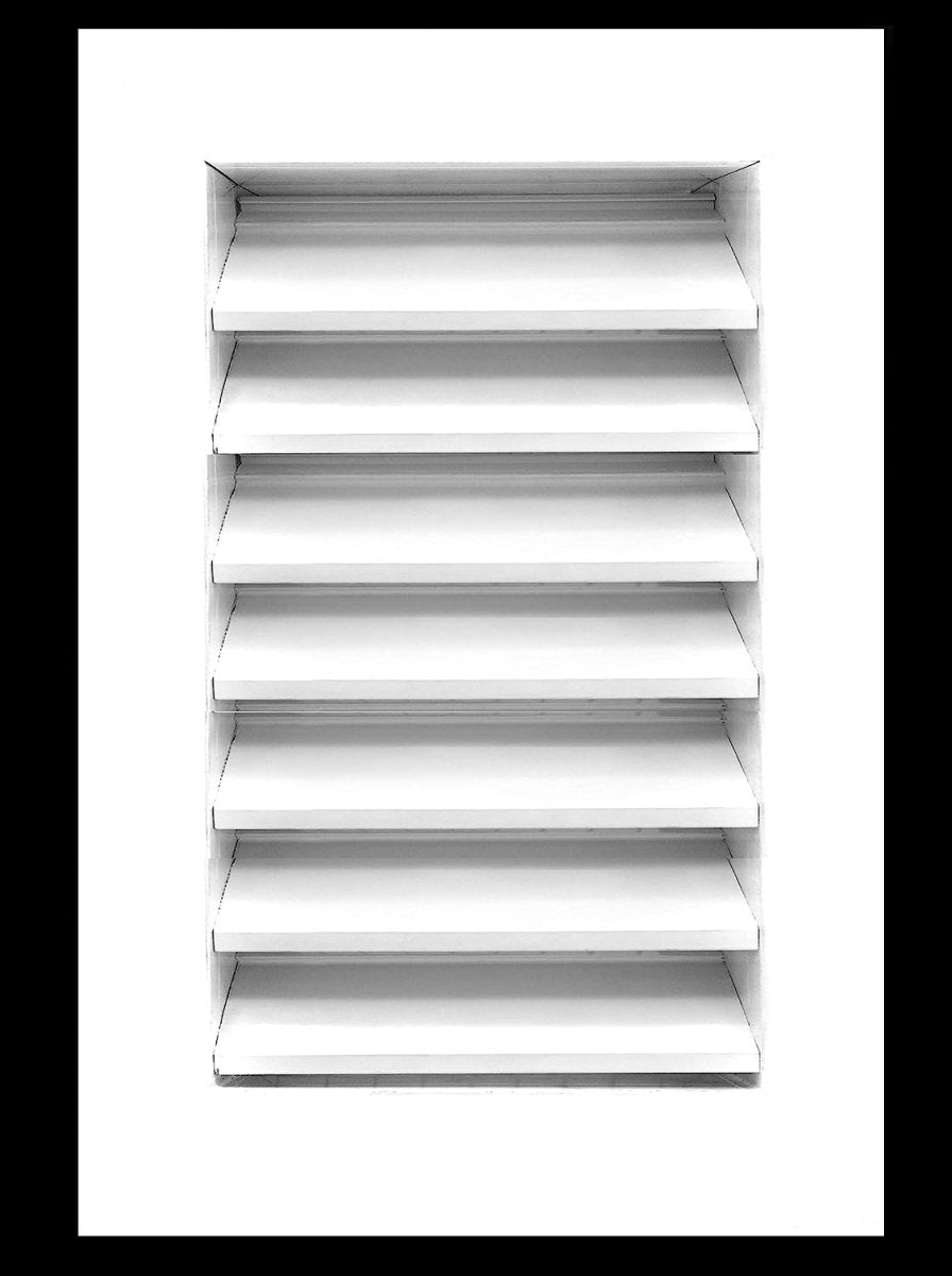 8"w X 16"h Aluminum Exterior Gable Louver Vent for Walls & Crawlspace - Weather - Resistant Air Grille with Screen Mesh - White [Outer Dimensions 9.75"w x 17.75"h] - HVAC PremiumLO816 WT