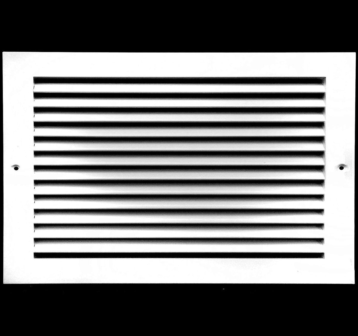 8"W X 6"H [Duct Opening] ALUMINUM RETURN GRILLE - Easy Air Flow - Linear Bar Grilles [Outer Dimensions: 9.875"W X 7.875"H] - HVAC PremiumRG86AL