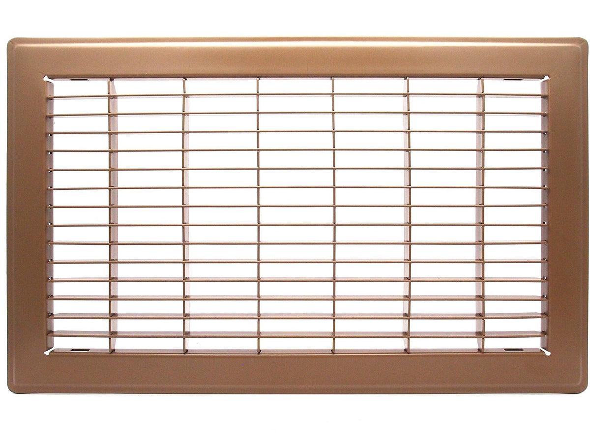 8&quot; X 12&quot; Or 12&quot; X 8&quot; Heavy Duty Floor Grille - Fixed Blades Air Grille - Brown [Outer Dimensions: 9.75 X 13.75]