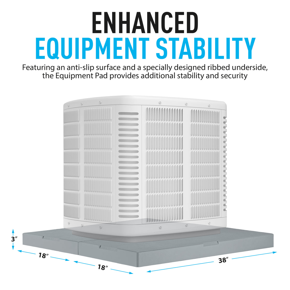Plastic Equipment Pad for HVAC Systems, 36x38 PAD (2Pcs 18x38)