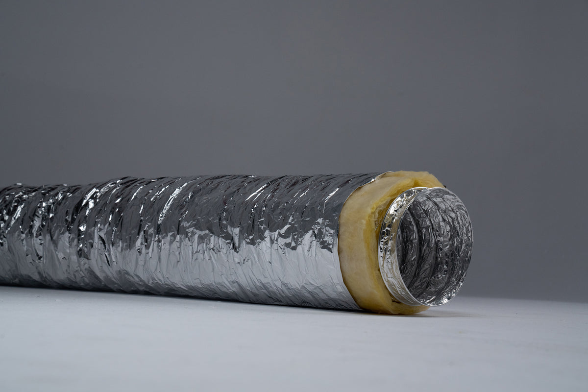 5&quot; Inch Aluminum Hose Flexible Insulated R-4.2 Air Duct Pipe for HVAC Flex Ductwork Insulation - 25&#39; Feet Long