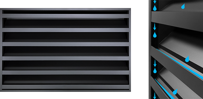 4&quot; Drainable Stationary Louver w/ Flange Frame