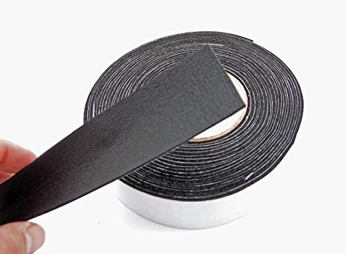 Insulation Black Foam Tape Adhesive Seal for Pipes, Doors, Windows - Universal Weather/Air Sealer, Waterproof - 2&quot; x 30&#39; Roll (1/8&quot; Thick)