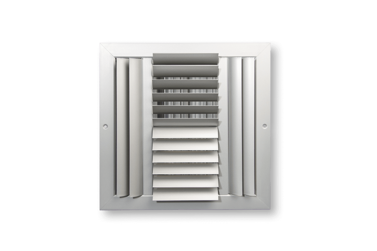 Four Direction Curved Blade Register with Opposed Blade Damper with Concealed Operator Design