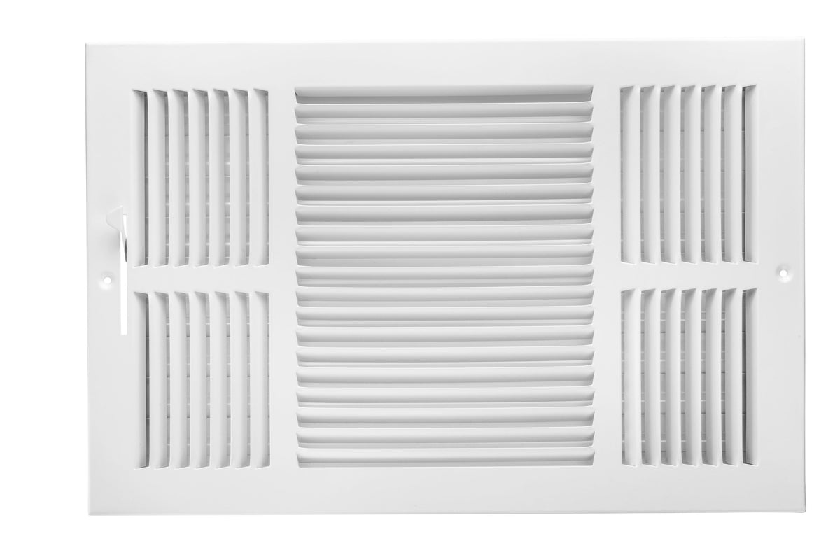 16&quot; X 10&quot; [Duct Opening] 3-Way Air Supply Grille Duct Cover &amp; Diffuser Flat Stamped Face [Outer Dimensions: 17.75&quot;W X 11.75&quot;H]