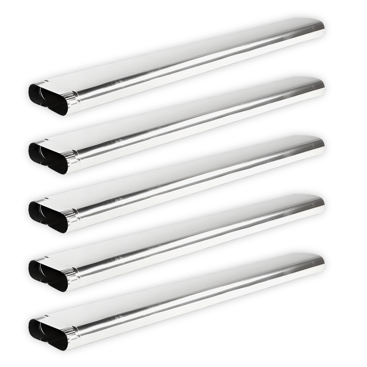 6'' Diameter x 60'' Long Oval Duct Pipe (5 Pack) - 30 Gauge Galvanized Steel Sheet Metal Pipe by HVAC Premium - Crimped End Connection (Total: 25 Feet)