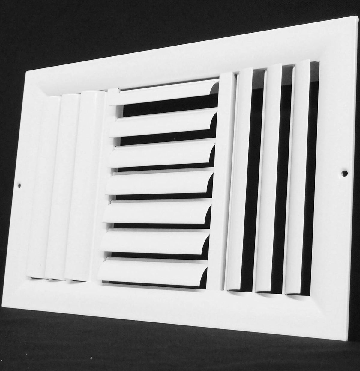 10&quot; X 6&quot; [Duct Opening] 3-Way Air Vent Adjustable Aluminum Curved Blades Integral Multi-Shutter Damper HVAC Diffuser [Outer Dimensions: 11.75&quot;W X 7.75&quot;H]