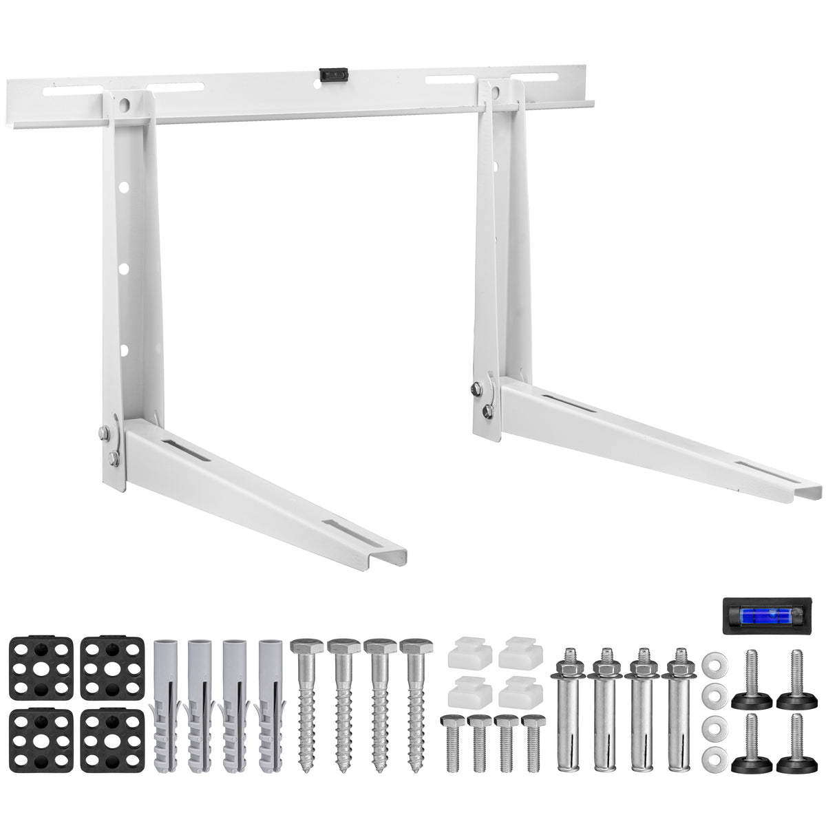 Universal Outdoor Mini Split Mounting Bracket For Heat Pump Systems Up To 500lbs, 9000-36000 BTUs With Installation Kit &amp; Hardware Included, Steel &amp; Powder-Coated