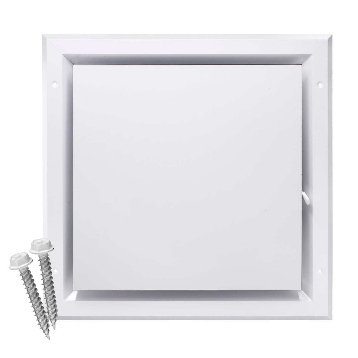 14&quot; x 14&quot; [Duct Opening] Flat Plaque Aluminum Ceiling Supply Diffuser Duct Cover with Lever-Operated Damper for Air Flow Control [Outer Dimensions: 17&quot; x 17&quot;]