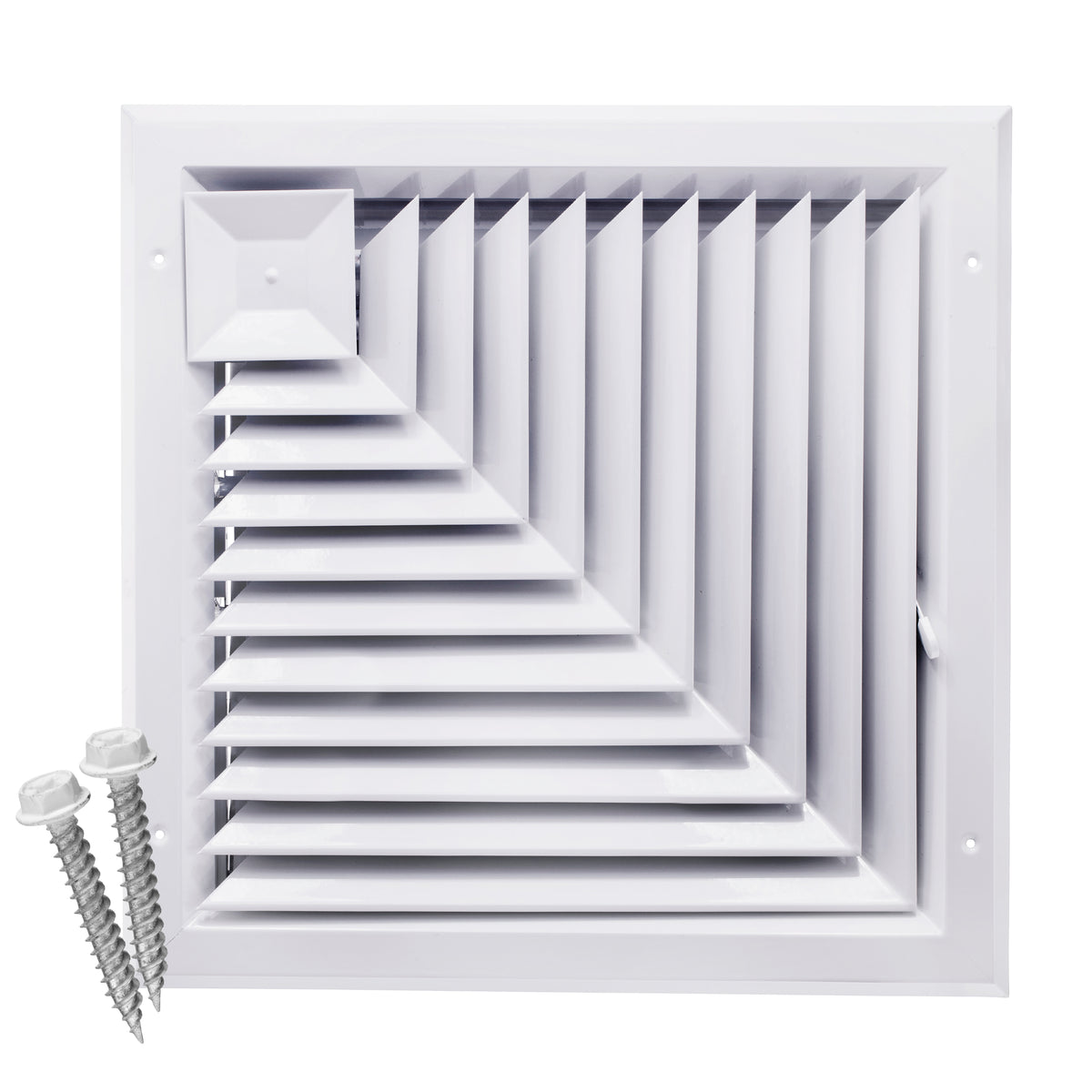 14&quot; x 14&quot; [Duct Opening] Ceiling Supply Diffuser Vent Cover – Corner Direction with Full Aluminum Frame, Back Blades &amp; Opposing Blade Lever Damper [Outer Size: 17&quot; x 17&quot;]