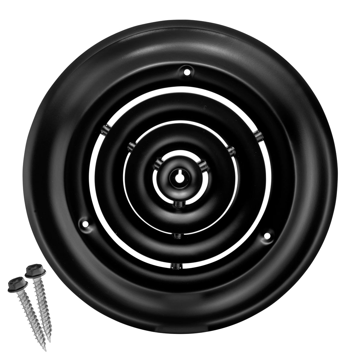 6&quot; [Duct Opening] Round Ceiling Diffuser - Easy Air Flow - HVAC Vent Duct Cover [Black] - [Total Outer Dimensions: 10&quot;]