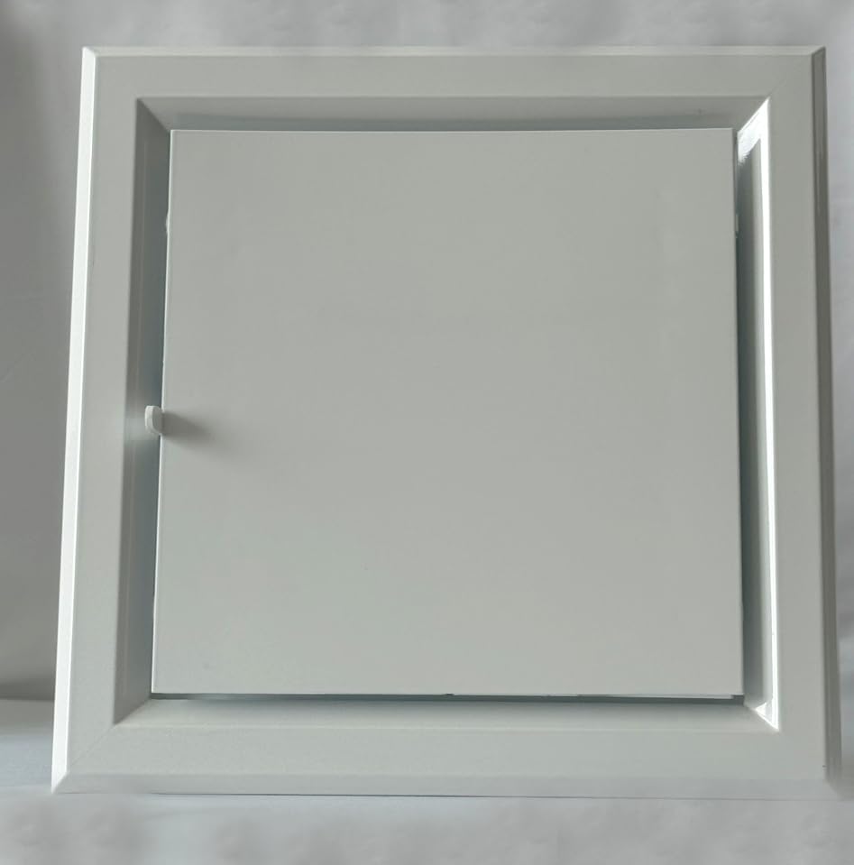 10&quot; x 10&quot; [Duct Opening] Flat Plaque Aluminum Ceiling Supply Diffuser Duct Cover with Lever-Operated Damper for Air Flow Control [Outer Dimensions: 13&quot; x 13&quot;]