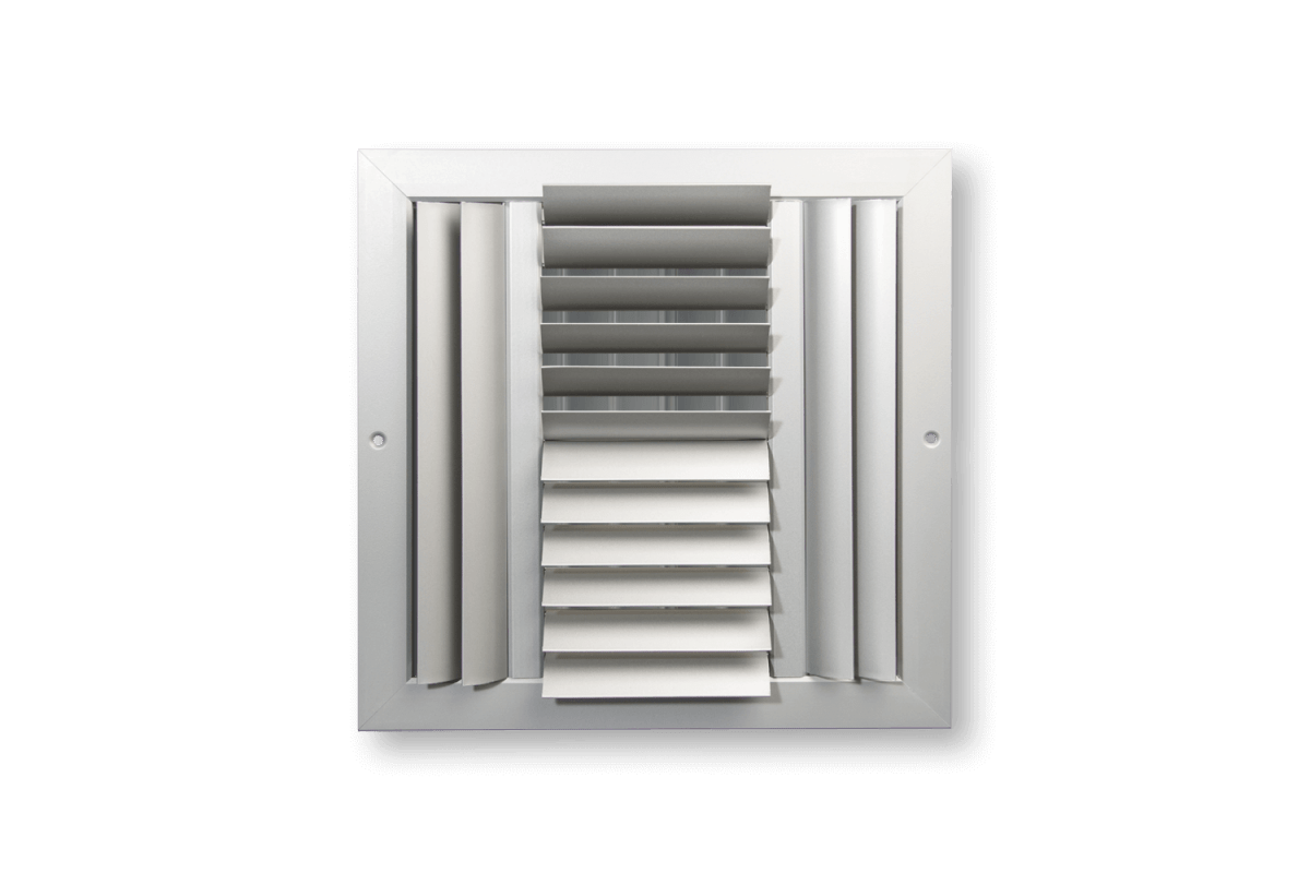 Four Direction Curved Blade Register with Multi - shutter Damper with Handle Operator - HVAC PremiumHPC4M