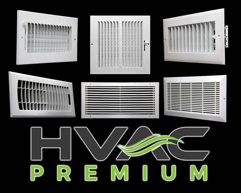 12&quot;w X 8&quot;h Never Rust Plastic 3-Way Air Supply Register - HVAC Vent Duct Grille - Off White