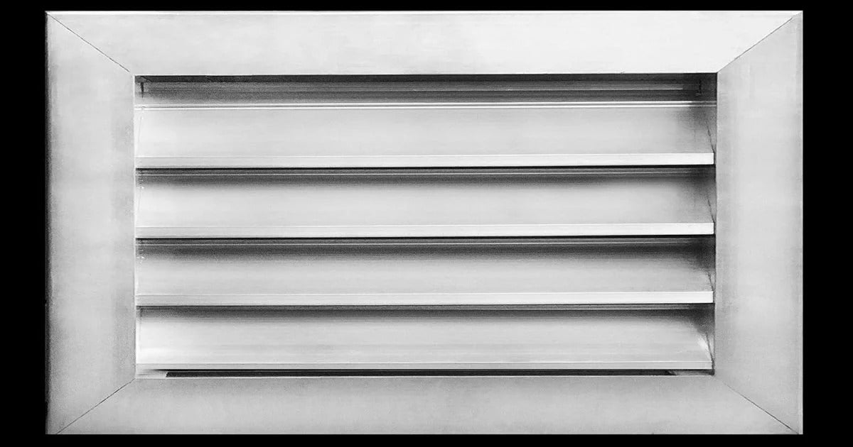 24"w X 12"h Aluminum Exterior Gable Louver Vent for Walls & Crawlspace - Weather-Resistant Air Grille with Screen Mesh - [Outer Dimensions 25.75"w x 13.75"h]