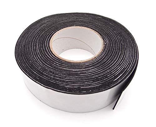 Insulation Black Foam Tape Adhesive Seal for Pipes, Doors, Windows - Universal Weather/Air Sealer, Waterproof - 2&quot; x 30&#39; Roll (1/8&quot; Thick) - HVAC PremiumFOINTA FBA