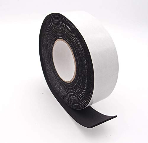 Insulation Black Foam Tape Adhesive Seal for Pipes, Doors, Windows - Universal Weather/Air Sealer, Waterproof - 2&quot; x 30&#39; Roll (1/8&quot; Thick) - HVAC PremiumFOINTA FBA