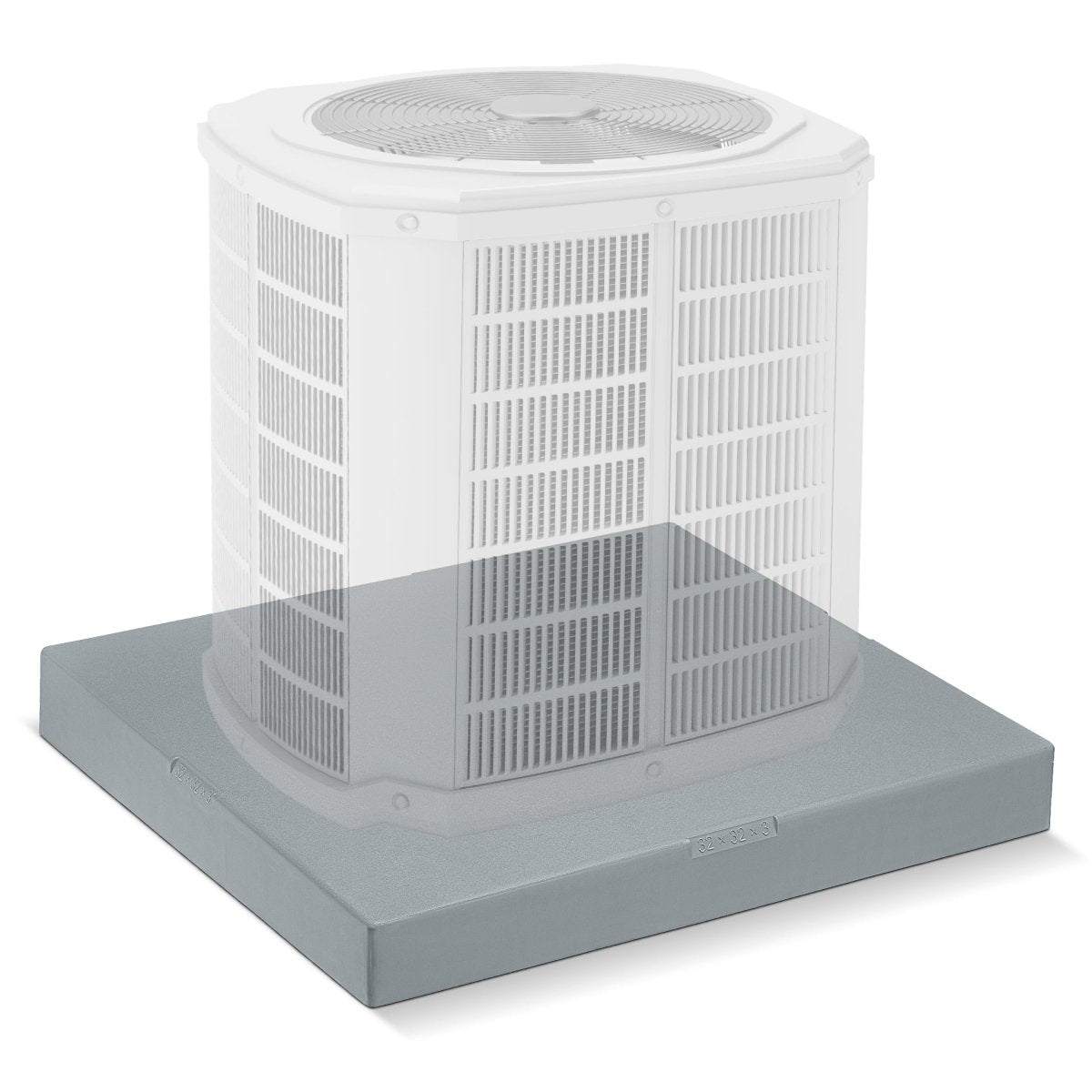 Plastic Equipment Pad for HVAC Systems, 32" x 32" x 3", Gray - HVAC Premium32323PAD