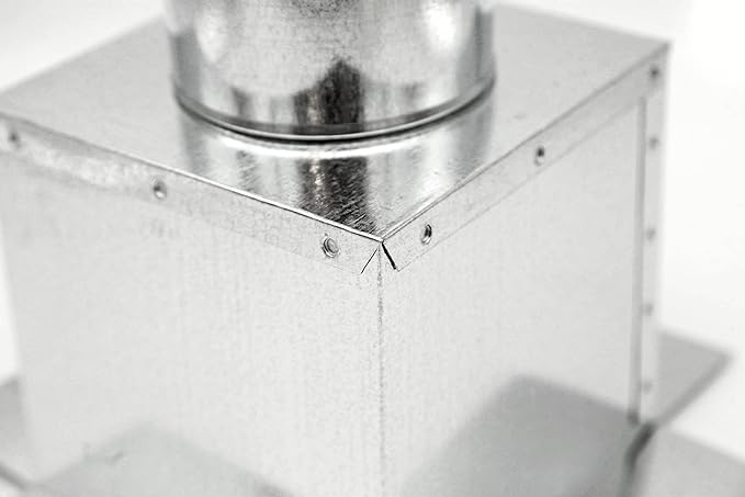 Top Outlet Ceiling Diffuser Box | 12" X 12" X 8" | Galvanized Steel Metal Box Is Compatible With Duct 8"
