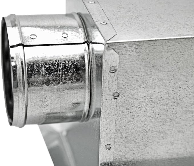 Top Outlet Ceiling Diffuser Box | 12" X 12" X 8" | Galvanized Steel Metal Box Is Compatible With Duct 8"