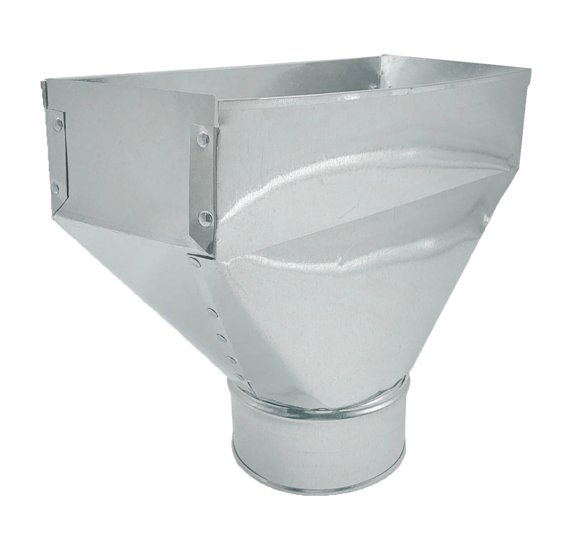 HVAC Premium Galvanized Round Transition | Straight Register Boot | 12&quot; X 6&quot; X 5&quot; Galvanized Sheet Metal Straight Floor Boot is Compatible with Duct 12&quot;