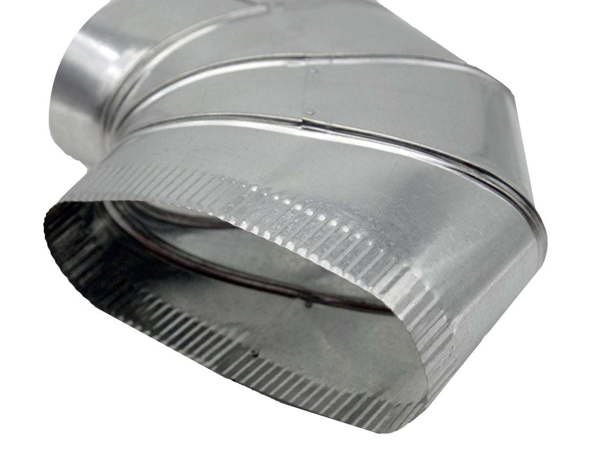 HVAC Premium Flat Oval Elbow | Vertical Elbow Transition | 7&quot;**| Galvanized Duct is Compatible with Duct 7&quot;