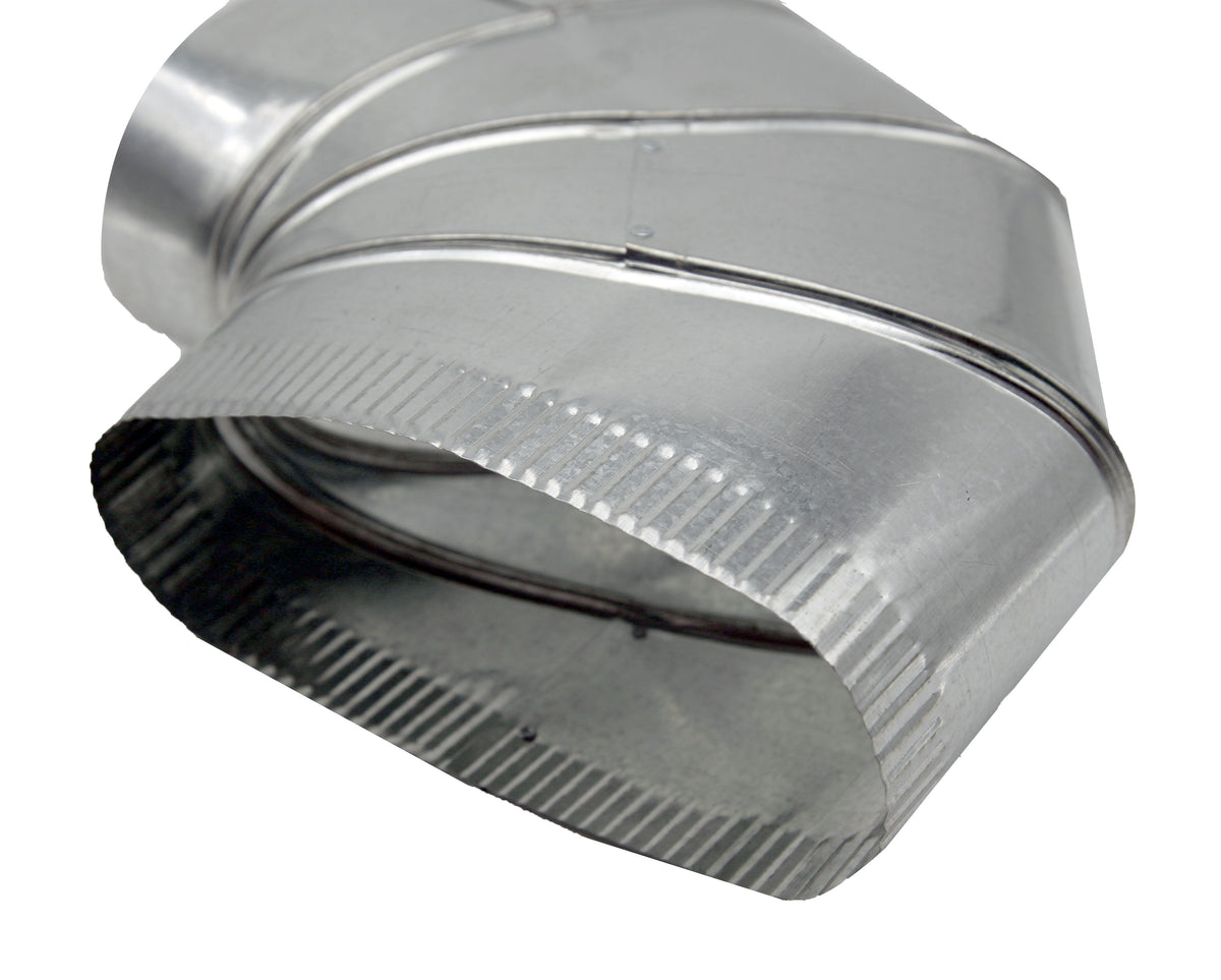 HVAC Premium Flat Oval Elbow | Vertical Elbow Transition | 5&quot;**| Galvanized Duct is Compatible with Duct 5&quot;