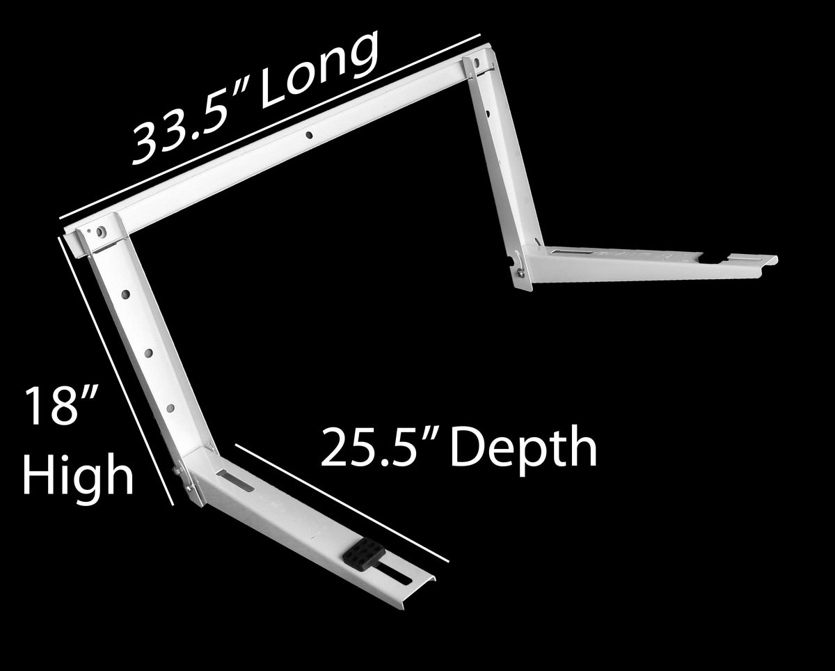Universal Outdoor Mini Split Mounting Bracket For Heat Pump Systems Up To 500lbs, 9000-36000 BTUs With Installation Kits &amp; Hardware Included, Steel &amp; Powder-Coated