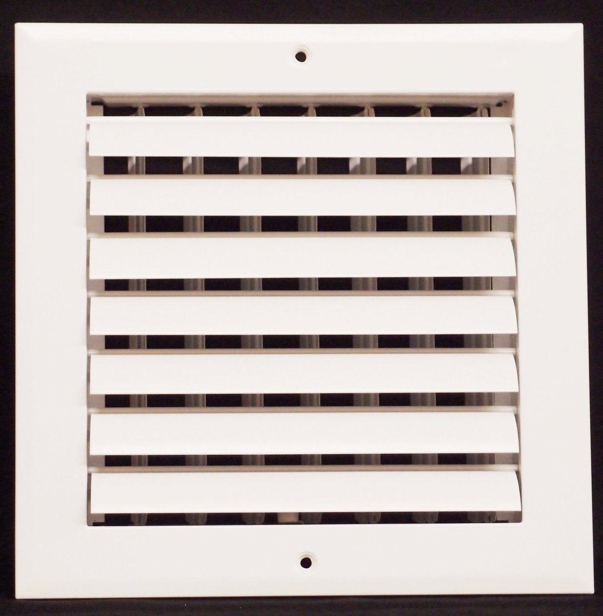 10" X 10" [Duct Opening] 1 - Way Air Vent Adjustable Aluminum Curved Blades Integral Multi - Shutter Damper HVAC Diffuser [Outer Dimensions: 11.75"W X 11.75"H] - HVAC PremiumMFACRA1010W1