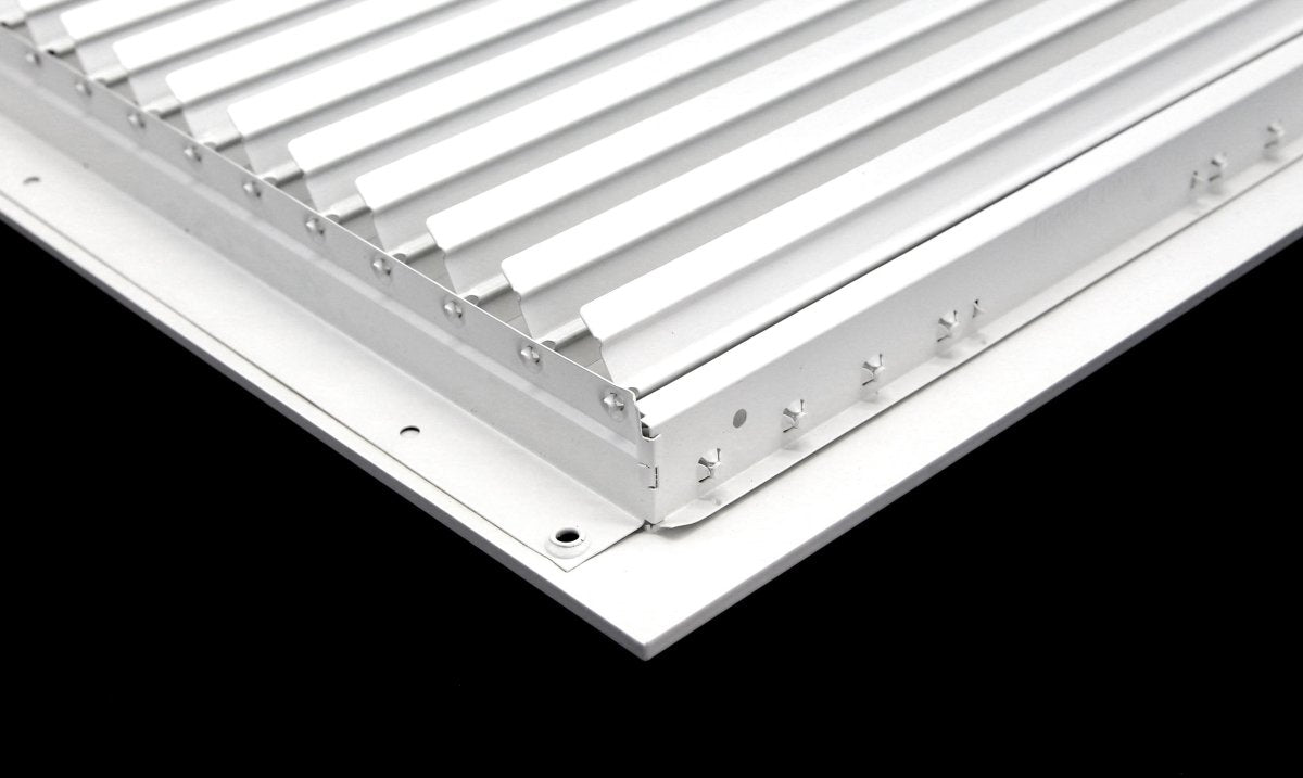 10&quot; X 10&quot; [Duct Opening] 1 - Way Air Vent Adjustable Aluminum Curved Blades Integral Multi - Shutter Damper HVAC Diffuser [Outer Dimensions: 11.75&quot;W X 11.75&quot;H] - HVAC PremiumMFACRA1010W1