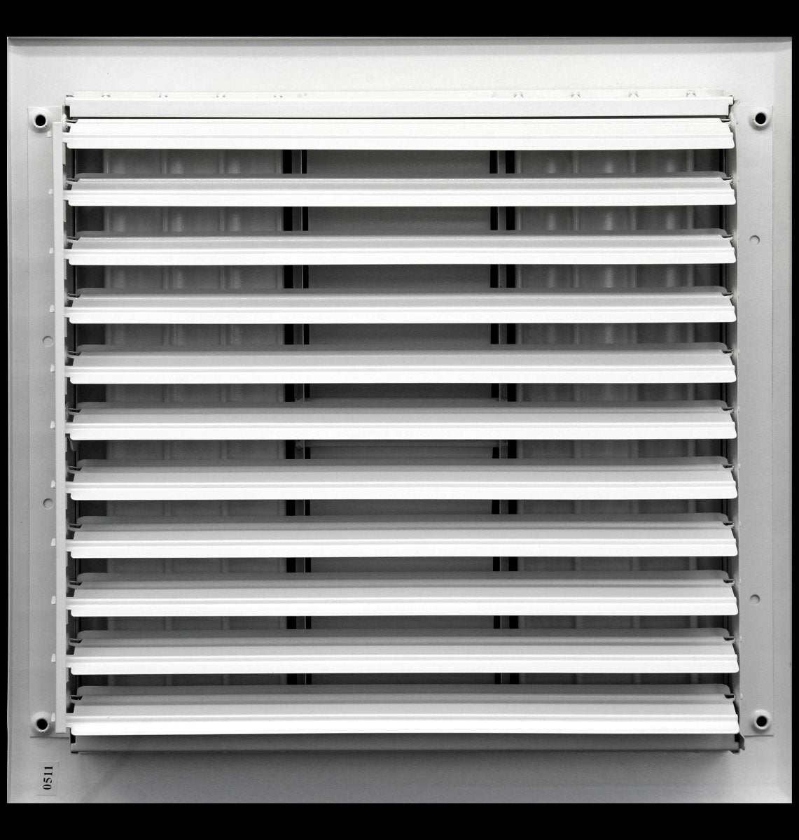 10&quot; X 10&quot; [Duct Opening] 1 - Way Air Vent Adjustable Aluminum Curved Blades Integral Multi - Shutter Damper HVAC Diffuser [Outer Dimensions: 11.75&quot;W X 11.75&quot;H] - HVAC PremiumMFACRA1010W1