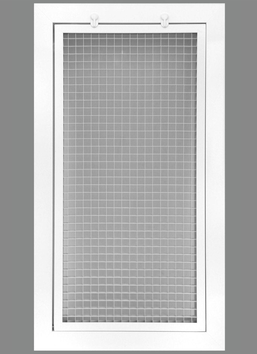 10" x 20" or 20" x 10" Cube Core Eggcrate Return Air Filter Grille for 1" Filter - Aluminum - White [Outer Dimensions: 12.5" X 22.5"] - HVAC PremiumCRFG1020