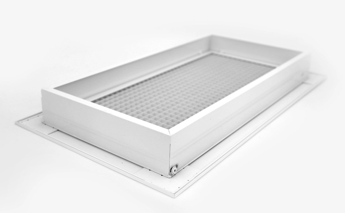 10&quot; x 26&quot; or 26&quot; x 10&quot; Cube Core Eggcrate Return Air Filter Grille for 1&quot; Filter - Aluminum - White [Outer Dimensions: 12.5&quot; X 28.5&quot;] - HVAC PremiumCRFG1026