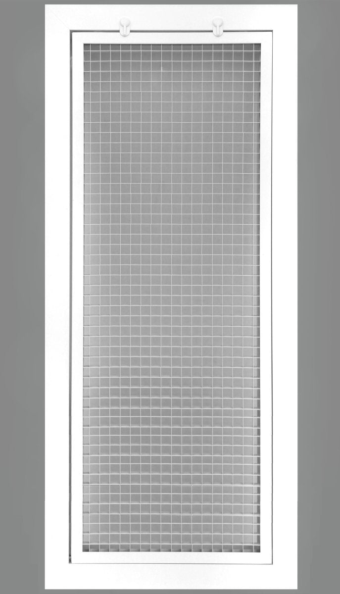 10" x 30" or 30" x 10" Cube Core Eggcrate Return Air Filter Grille for 1" Filter - Aluminum - White [Outer Dimensions: 12.5" X 32.5"] - HVAC PremiumCRFG1030