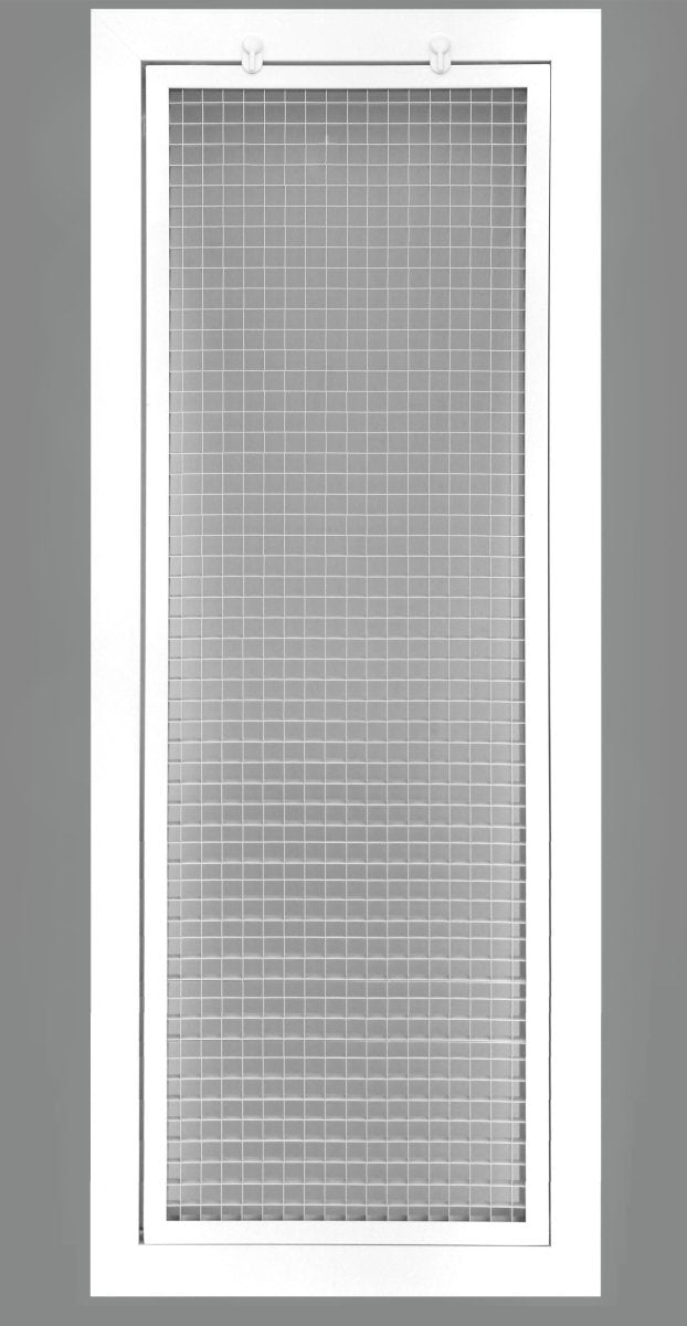 10" x 36" or 36" x 10" Cube Core Eggcrate Return Air Filter Grille for 1" Filter - Aluminum - White [Outer Dimensions: 12.5" X 38.5"] - HVAC PremiumCRFG1036