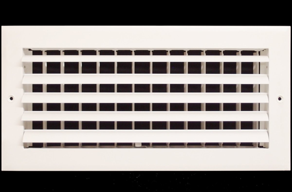 10" X 4" [Duct Opening] 1 - Way Air Vent Adjustable Aluminum Curved Blades Integral Multi - Shutter Damper HVAC Diffuser [Outer Dimensions: 11.75"W X 5.75"H] - HVAC PremiumMFACRA104W1