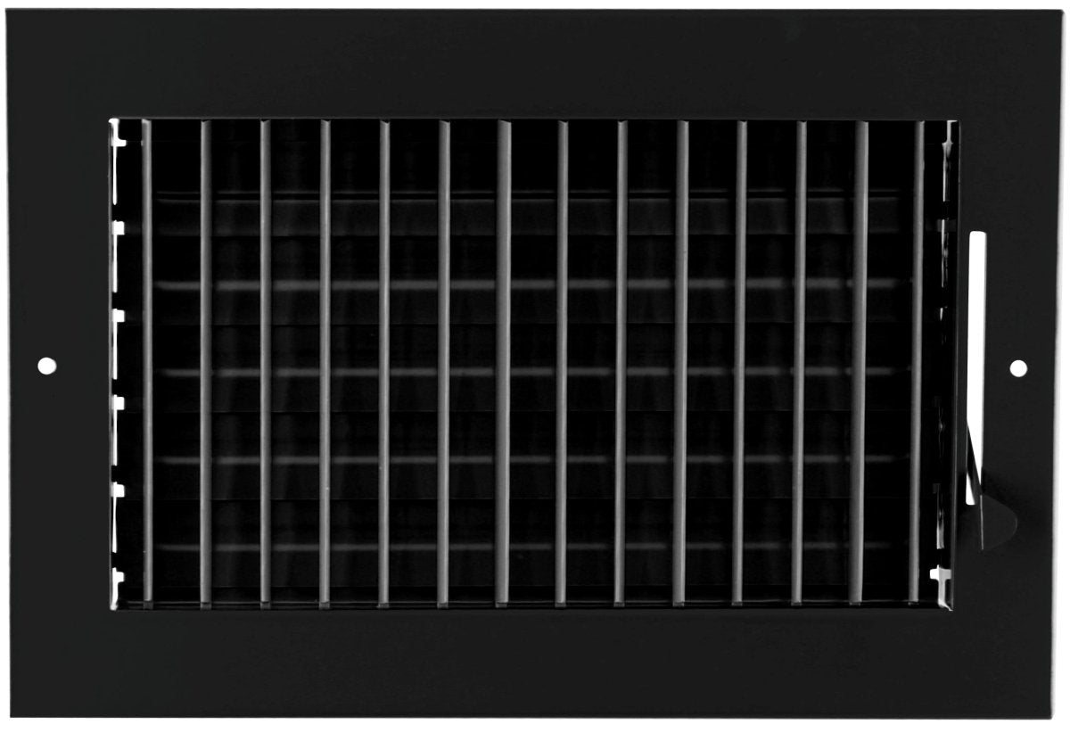 10" X 6" ADJUSTABLE AIR SUPPLY DIFFUSER - HVAC Vent Duct Cover Sidewall or Ceiling - HVAC PremiumSV106 Black