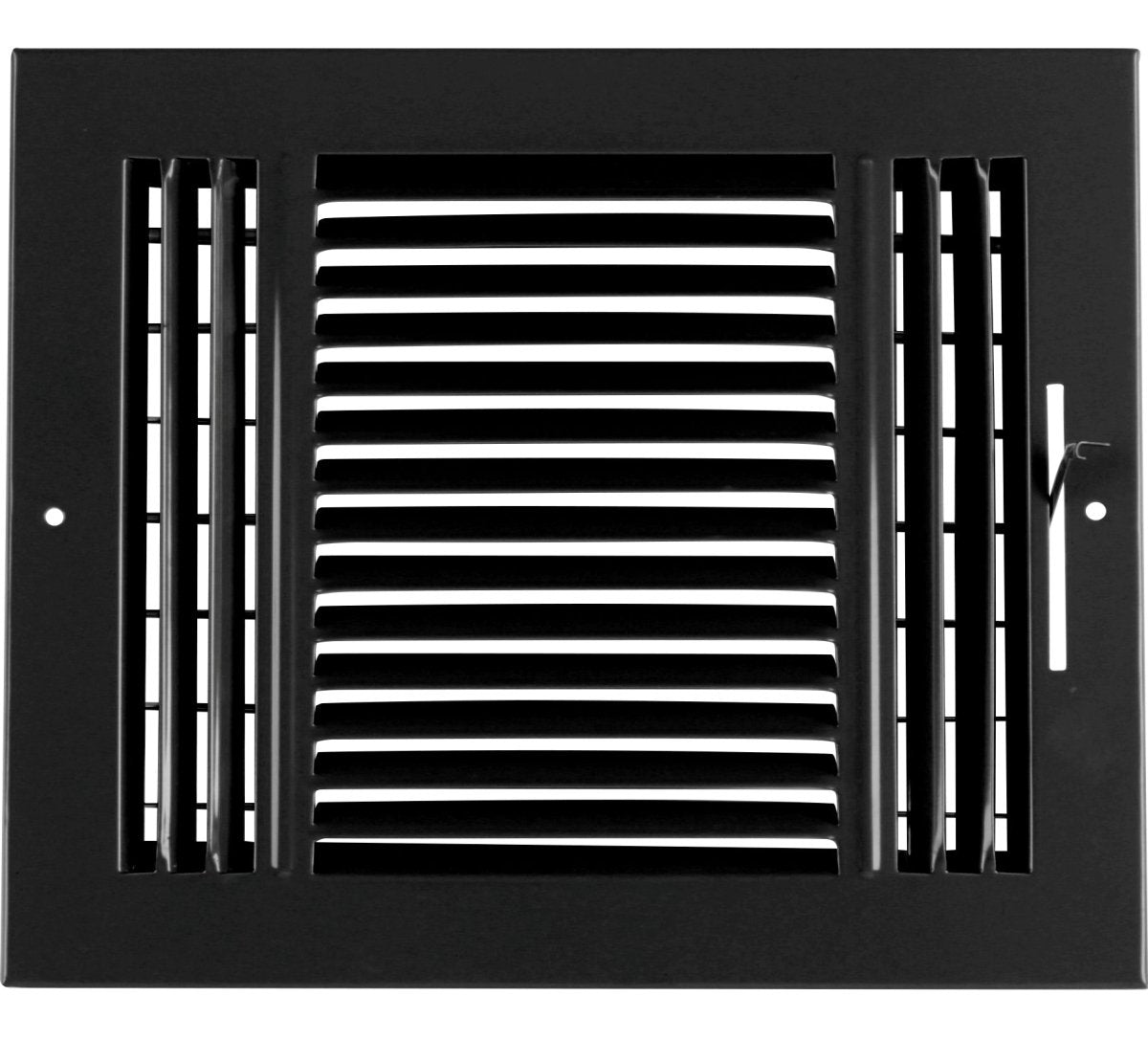 10" X 8" 3 - Way Air Supply Grille – Steel HVAC Vent Cover with Damper, Wall/Ceiling Register, Black - HVAC PremiumG1083 Black - HP