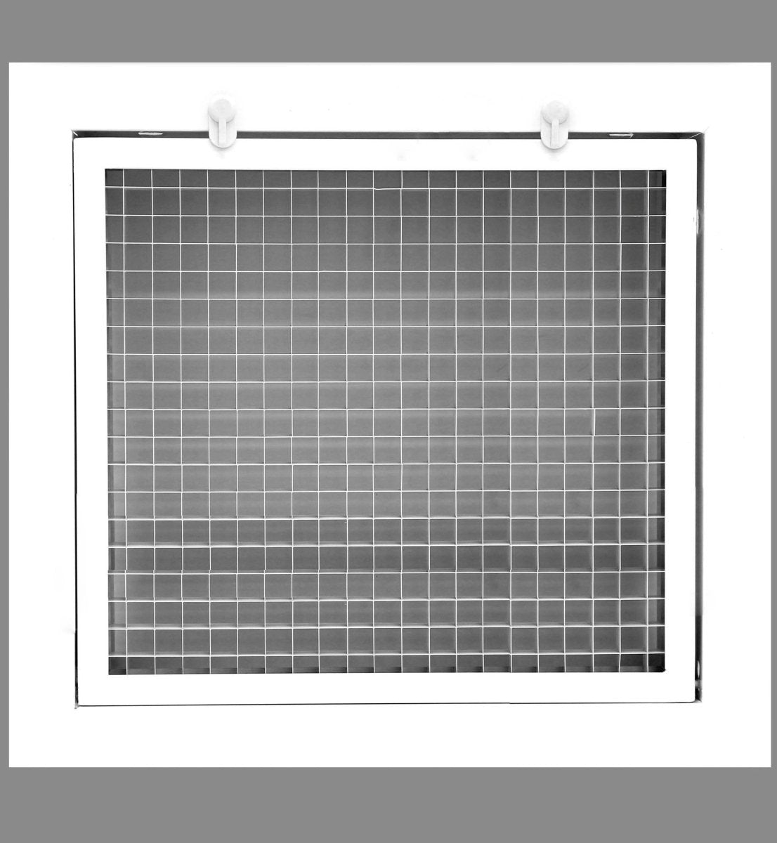 10" x 8" or 8" x 10" Cube Core Eggcrate Return Air Filter Grille for 1" Filter - Aluminum - White [Outer Dimensions: 12.5" X 10.5"] - HVAC PremiumCRFG108