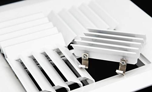 10&quot;w X 10&quot;h Extruded Aluminum Adjustable Core Mount Supply Ceiling HVAC Air Grille – Interchangeable: 1 - Way, 2 - Way, 3 - Way or 4 - Way - Vent Duct Cover [Outer Dimensions: 11.125&quot; X 11.125&quot;] - HVAC PremiumMCSB1010