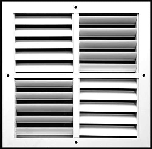 10&quot;w X 10&quot;h Extruded Aluminum Adjustable Surface Mount Supply Ceiling HVAC Air Grille – Interchangeable: 1 - Way, 2 - Way, 3 - Way or 4 - Way - Vent Duct Cover [Outer Dimensions: 11.125&quot; X 11.125&quot;] - HVAC PremiumMCSA1010