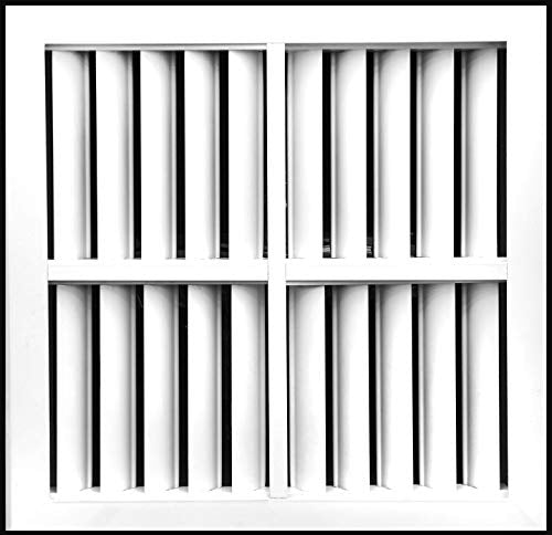 10&quot;w X 10&quot;h Extruded Aluminum Adjustable Surface Mount Supply Ceiling HVAC Air Grille – Interchangeable: 1 - Way, 2 - Way, 3 - Way or 4 - Way - Vent Duct Cover [Outer Dimensions: 11.125&quot; X 11.125&quot;] - HVAC PremiumMCSA1010