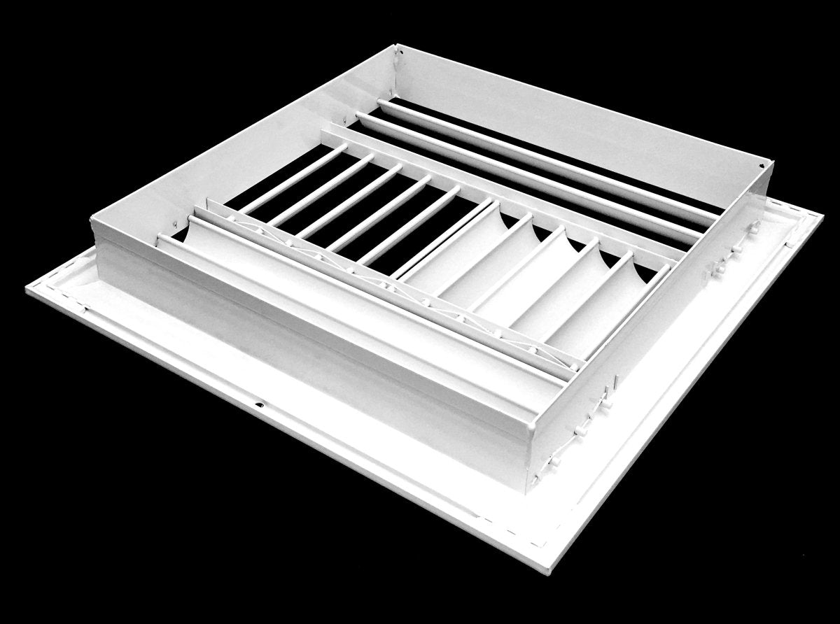 10&quot;W X 8&quot;H [Duct Opening] 3 - Way Aluminum Curved Blade Adjustable Air Supply HVAC Diffuser [Outer Dimensions: 11.75&quot;W X 9.75&quot;H] - HVAC PremiumCADJB3 - C - 108