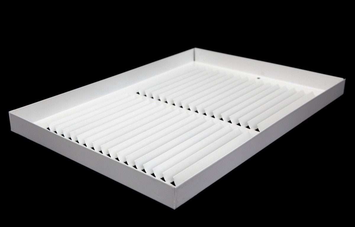 12&quot; X 10&quot; Baseboard Return Air Grille - HVAC Vent Duct Cover - 7/8&quot; Margin Turnback For Flush Fit With Baseboard Work - White - HVAC PremiumBRG1210 HP