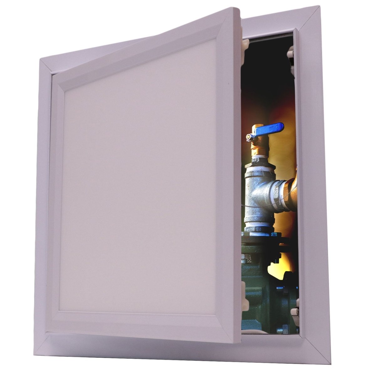 12&quot; X 12&quot; Aluminum LED Light Access Panel Door For Wall / Ceiling Application (Push - Lock) With Frame - [Outer Dimensions: 13&quot; Width X 13&quot; Height] - HVAC PremiumAD - A - 410 - 12x12