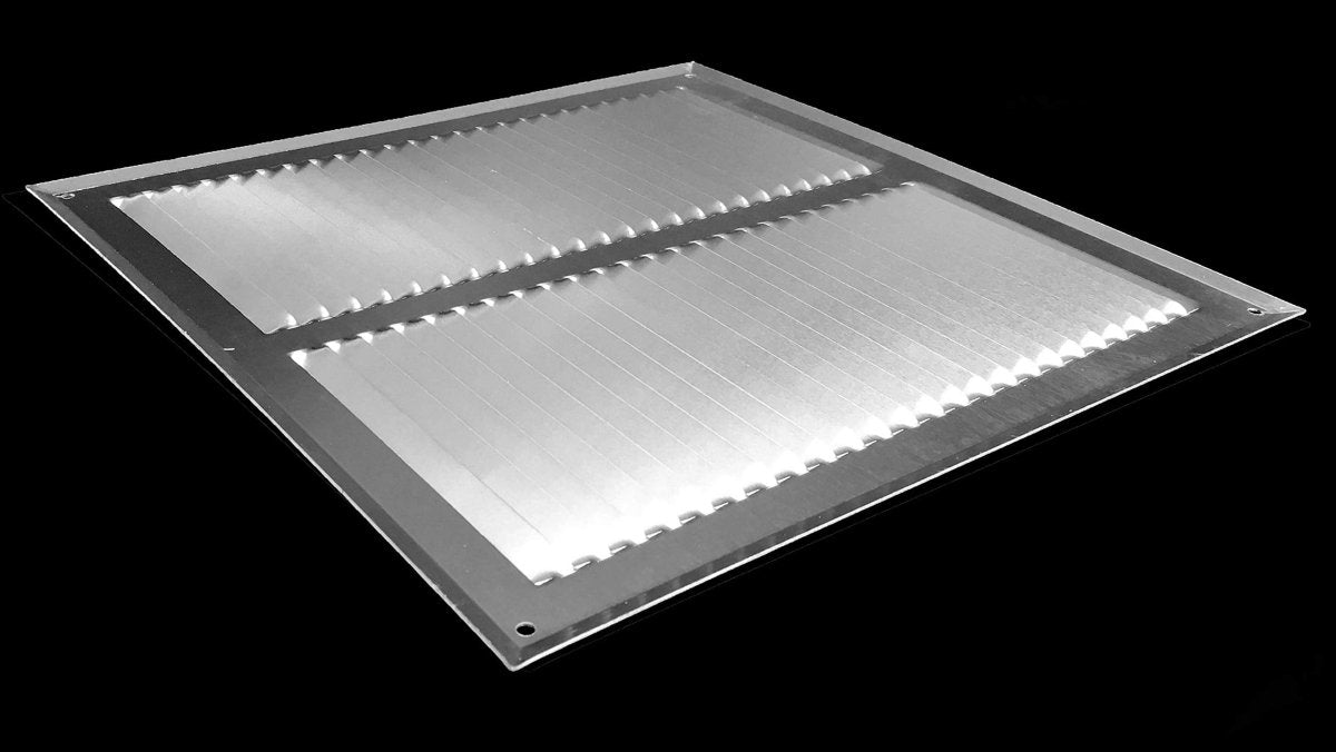12&quot; X 12&quot; Outdoor Return Air Grille – For Outdoor Use - HVAC Vent Duct Cover Diffuser – [1.0mm Polished Aluminum] [Outer Dimensions: 13.75w X 13.75h] - HVAC PremiumRGOA1212