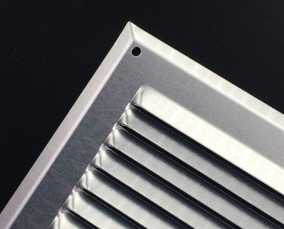 12&quot; X 12&quot; Outdoor Return Air Grille – For Outdoor Use - HVAC Vent Duct Cover Diffuser – [1.0mm Polished Aluminum] [Outer Dimensions: 13.75w X 13.75h] - HVAC PremiumRGOA1212