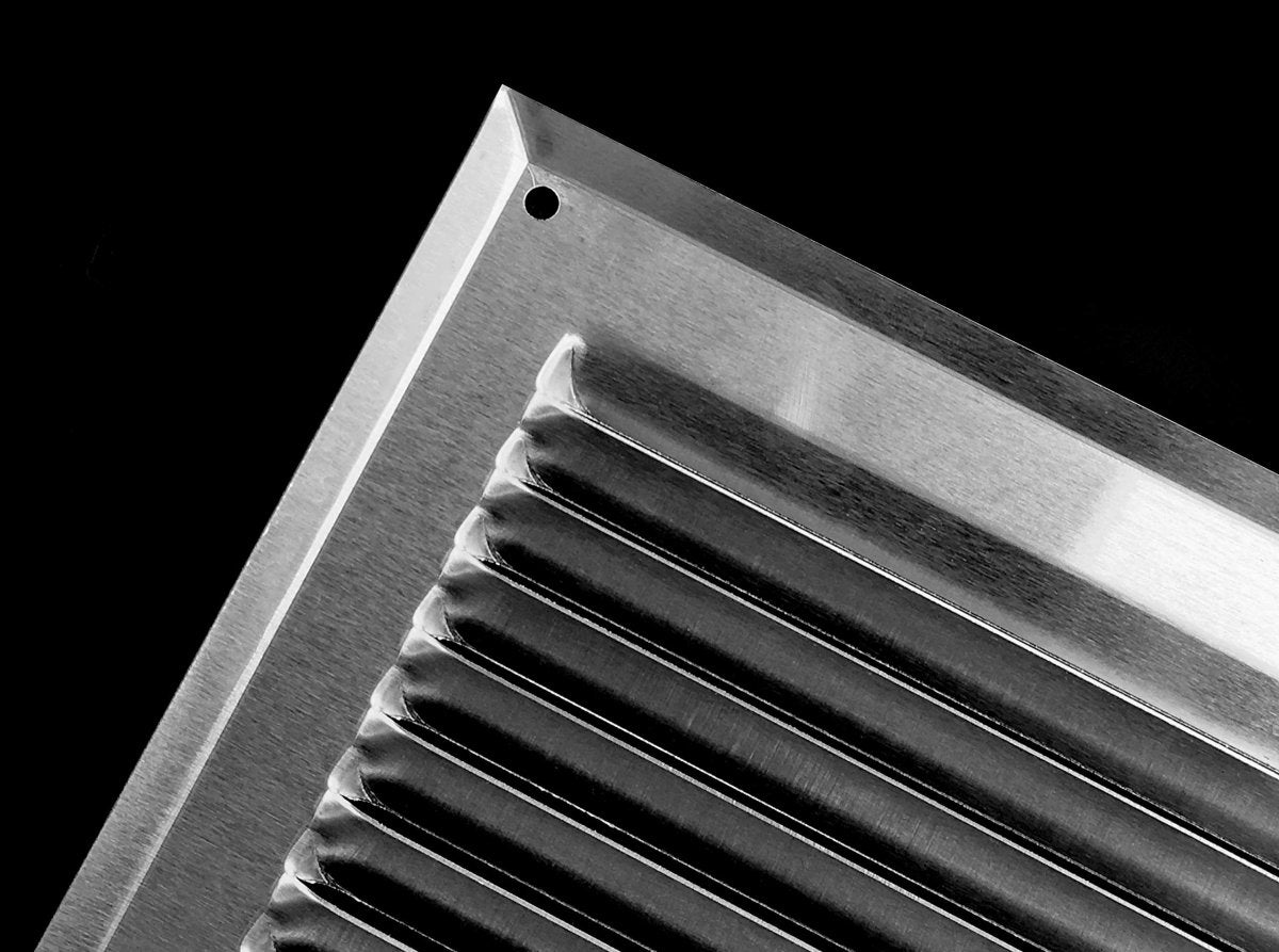 12&quot; X 12&quot; Outdoor Return Air Grille – For Outdoor Use - HVAC Vent Duct Cover Diffuser – [1.0mm Polished Aluminum] [Outer Dimensions: 13.75w X 13.75h] - HVAC PremiumRGOA1212