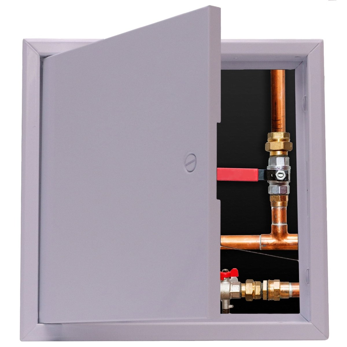 12" X 12" Steel Access Panel Removable Door For Concealed Wall / Ceiling Application With Slotted Lock - [Outer Dimensions: 13" Width X 13" Height] - HVAC PremiumAD - S - 250FF - 12x12